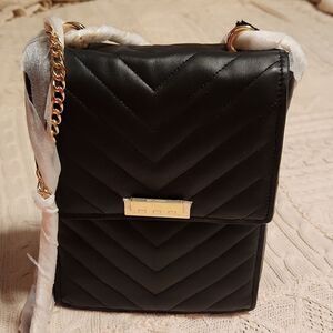 I Zac Zac Posen soft Earthette Convertible black quilted  Leather backpack